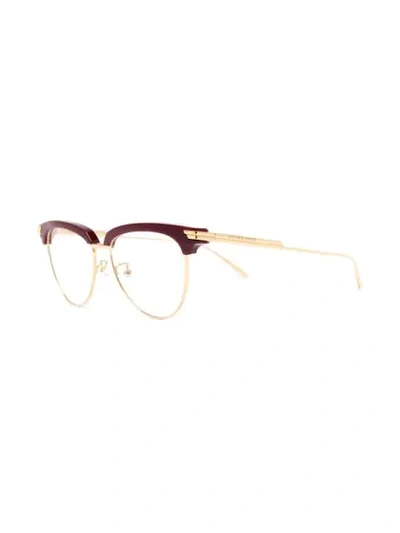 Shop Bottega Veneta Two-tone Cat-eye Glasses In Gold