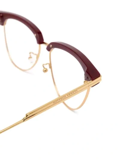 Shop Bottega Veneta Two-tone Cat-eye Glasses In Gold