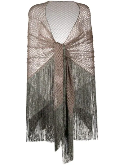 Shop Missoni Fringed Sheer Scarf In Pink