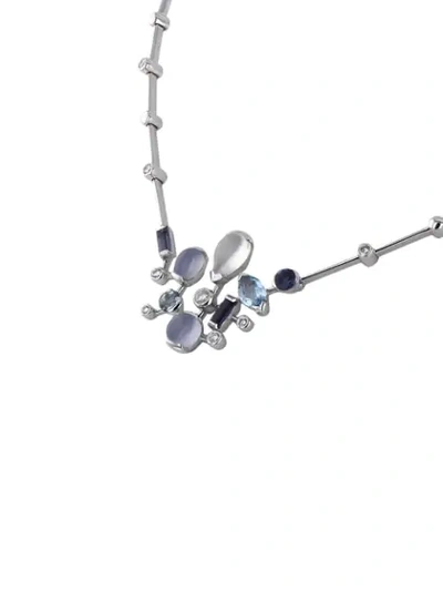 Pre-owned Cartier 2000  White Gold Articulated Meli Melo Coloured Stones And Diamond Necklace In Blue,purple,white