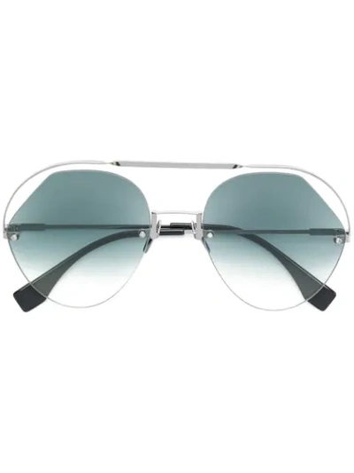 Shop Fendi Ff 0326 S Sunglasses In Silver