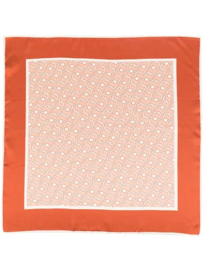 Shop Cafuné C-lock Monogram Silk Scarf In Orange