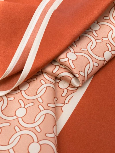 Shop Cafuné C-lock Monogram Silk Scarf In Orange