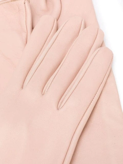 Shop Manokhi Long Textured Style Gloves In Pink