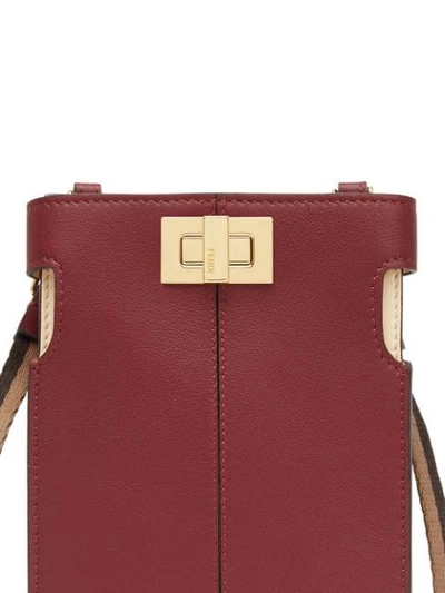 Shop Fendi Leather Phone Case In Red