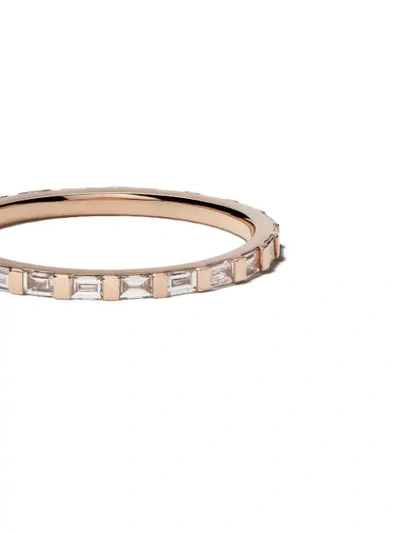 Shop Ef Collection 14kt Rose Gold Diamond Baguette Eternity Stack Ring