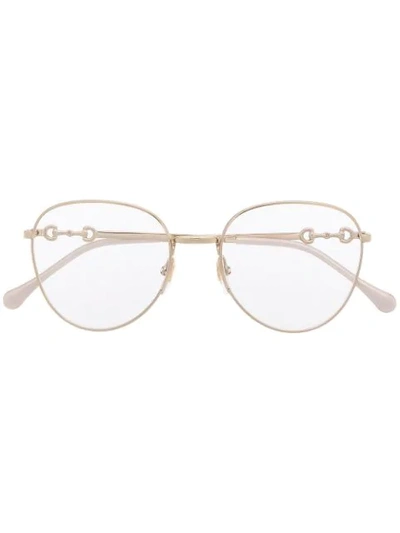 Gucci Round-frame Glasses In Gold