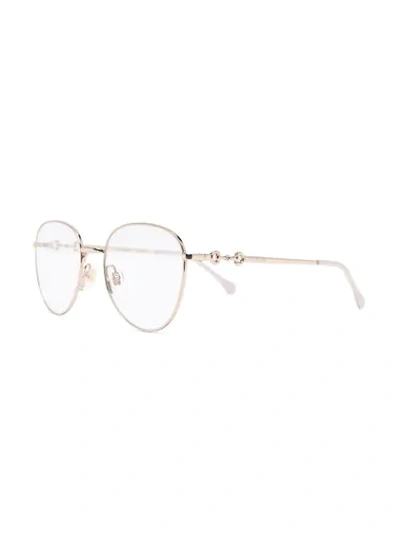 Gucci Round-frame Glasses In Gold