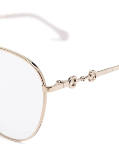 Gucci Round-frame Glasses In Gold