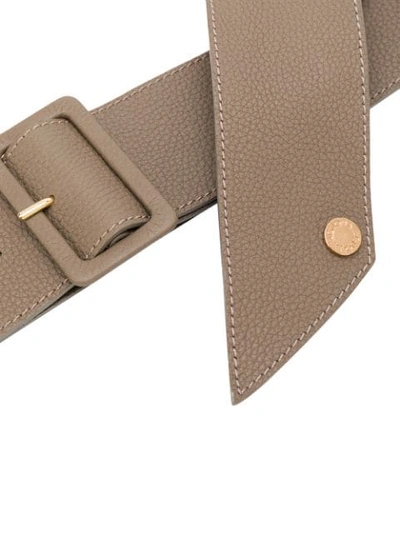 Shop Agnona Buckled Leather Belt In Brown