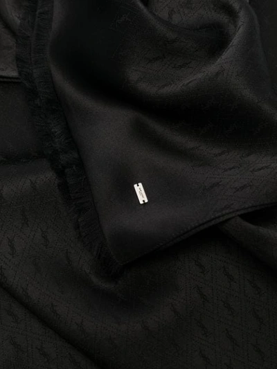 Shop Saint Laurent Jacquard-woven Silk Scarf In Black