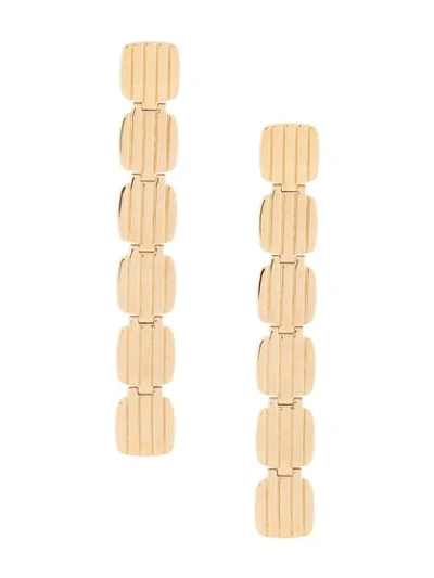 Shop Ivi Square Link Drop Earrings In Gold