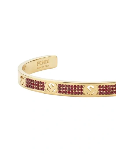 Shop Fendi F Is  Cuff Bracelet In Gold
