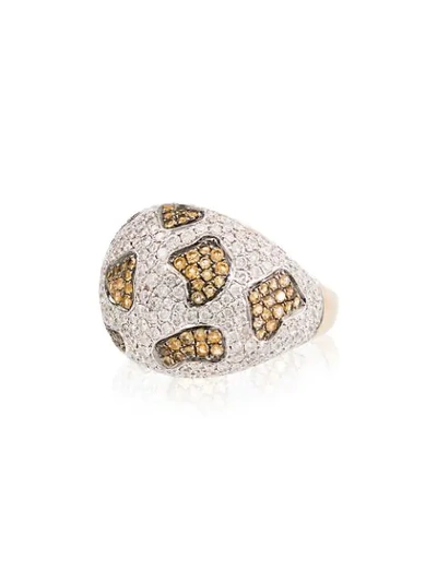 Shop Yvonne Léon 18kt Yellow Gold Diamond And Citrine Leopard Cocktail Ring In Metallic