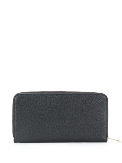 Shop Furla Logo Zipped Wallet In Black