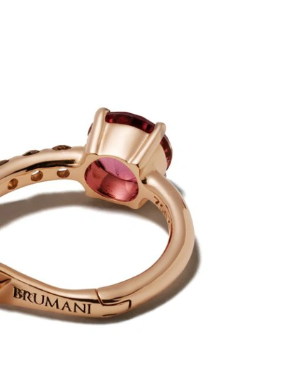 Shop Brumani 18kt Rose Gold Manaca Diamond And Topaz Hoops In Rose Gold And Pink