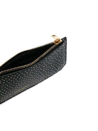 Shop Saint Laurent Logo-print Polka-dot Purse In Black