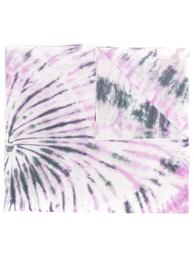 Shop Isabel Marant Logo-embroidered Tie-dye Scarf In Purple