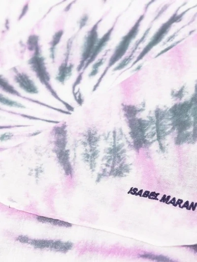 Shop Isabel Marant Logo-embroidered Tie-dye Scarf In Purple