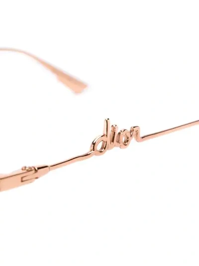 Shop Dior Signatureo2 Round-frame Glasses In Gold