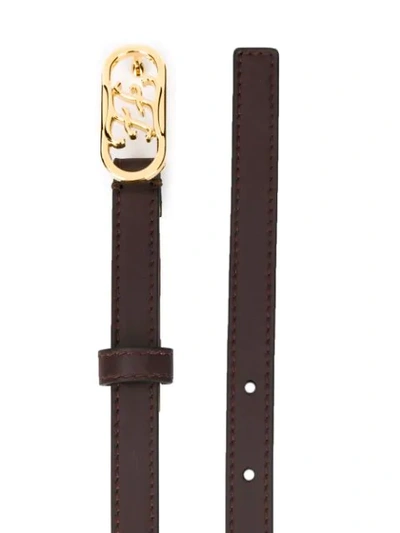 Shop Fendi Karligraphy Buckle Belt In Brown