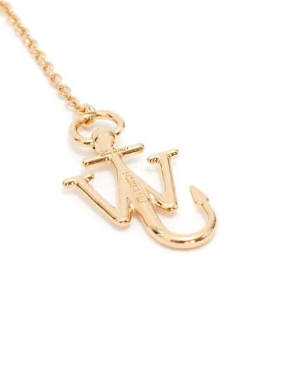 Jw Anderson Asymmetric Drop Chain Anchor Earrings In Gold