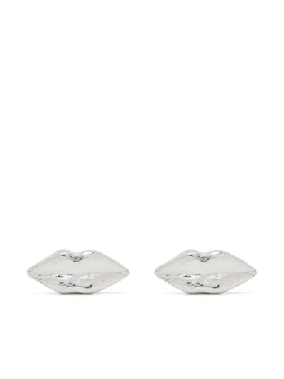 Shop Wouters & Hendrix Lips Stud Earrings In Silver