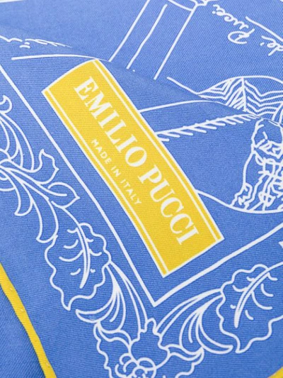 Shop Emilio Pucci Sketch Print Scarf In Blue