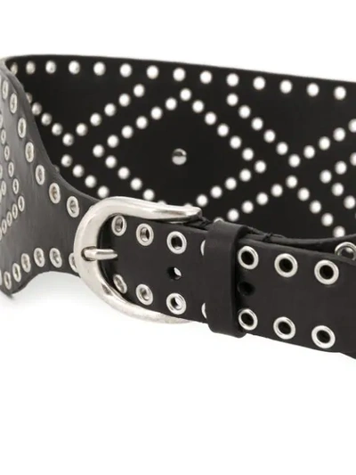 Shop Isabel Marant Studded Leather Waist Belt In Black