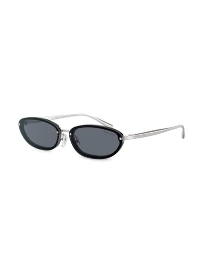 Shop Michael Kors Miramar Oval Frame Sunglasses In Black