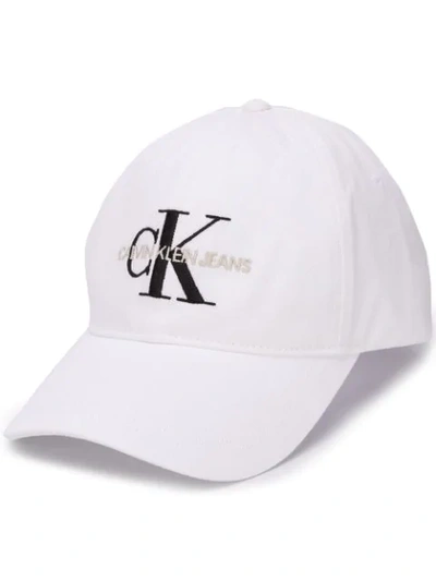 Shop Calvin Klein Logo Baseball Cap In White