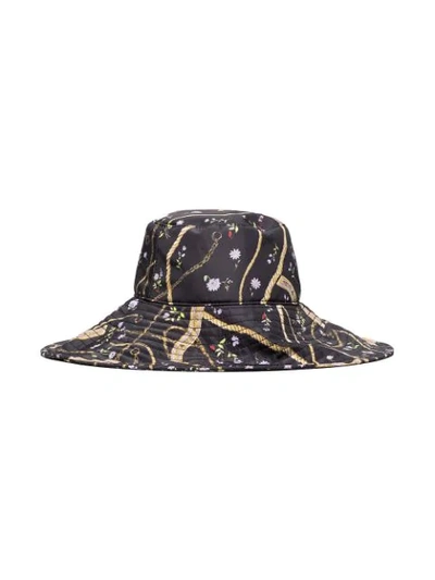 Shop Ganni X Browns 50 Multi-print Bucket Hat In Black