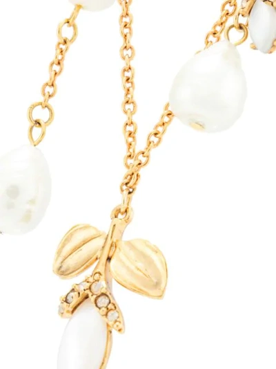Shop Oscar De La Renta Pearl-drop Necklace In Gold