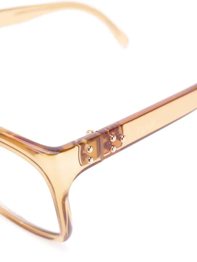 Shop Fendi Ff0420 Ham Square Glasses In Gold