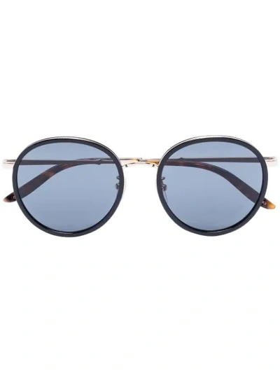 Shop Gucci Round-frame Tinted Sunglasses In Black