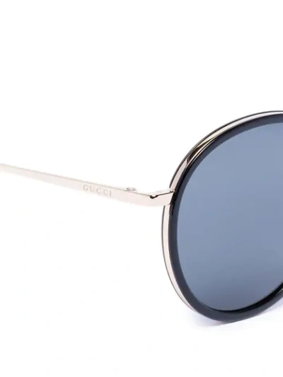 Shop Gucci Round-frame Tinted Sunglasses In Black