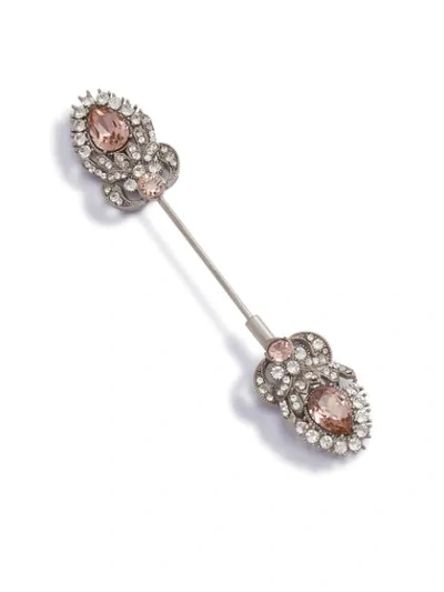 Shop Dolce & Gabbana Rhinestone-embellished Brooch In Orange