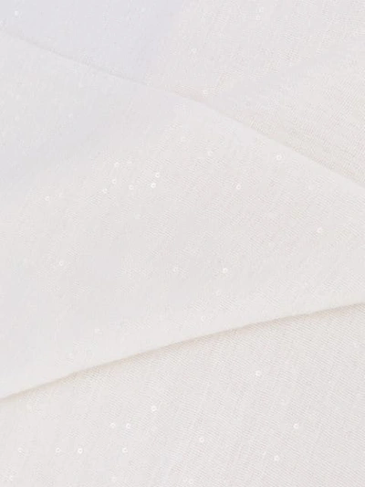 Brunello Cucinelli Sequin-embroidered Cashmere-blend Scarf In White