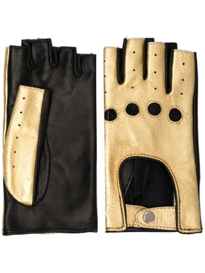 Shop Manokhi Fingerless Short Gloves In Gold