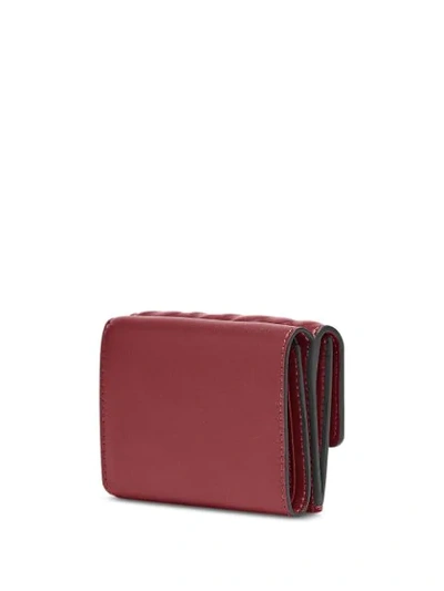 Shop Fendi Micro Trifold Wallet In Red