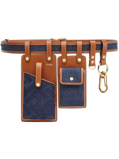 Shop Fendi Multi-accessory Ff Motif Belt In Brown