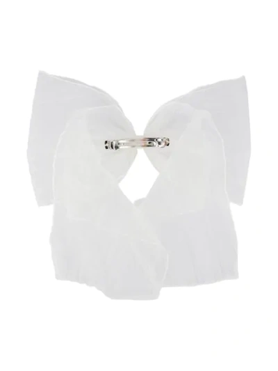 Shop Maison Michel Wicole Tulle Bow Hair Clip In White