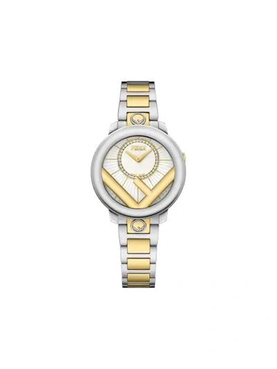 Shop Fendi Runaway Diamond 28mm Watch In Silver