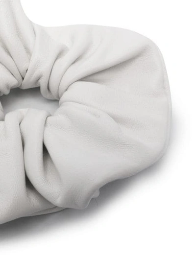Shop Manokhi Elasticated Leather Scrunchie In White