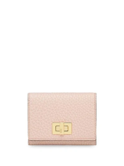 Shop Fendi Small Peekaboo Cardholder In Pink