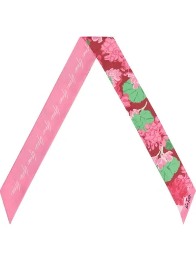 Shop Gucci Floral-print Scarf In Pink