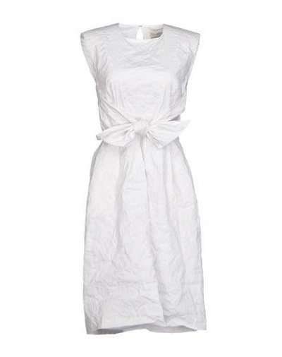 Shop Galitzine Knee-length Dress In White