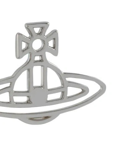 Shop Vivienne Westwood Cut-out Logo Earrings In Silver