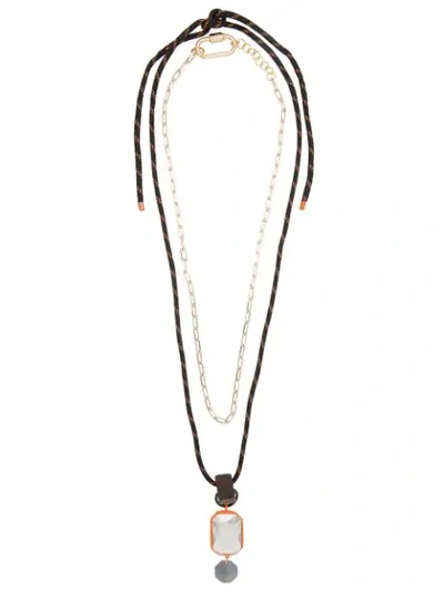 Shop Osklen Full Pendant Necklace In Black
