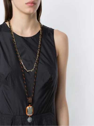 Shop Osklen Full Pendant Necklace In Black